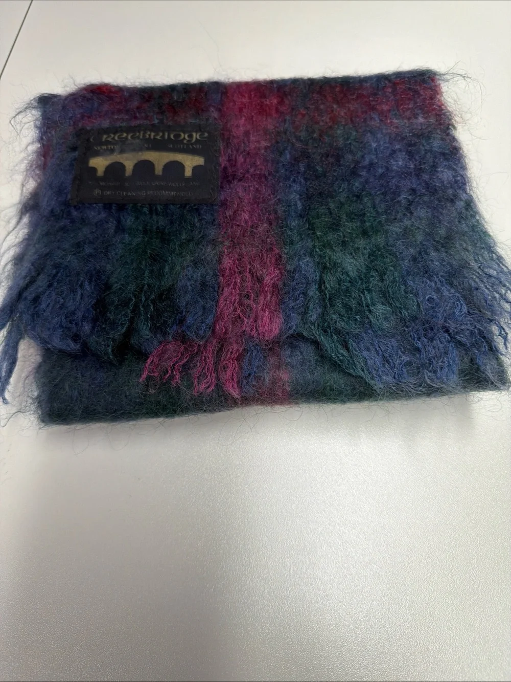 VTG ‎ Creebridge Classic Scotland High Quality Fluffy Mohair Tartan Plaid Scarf